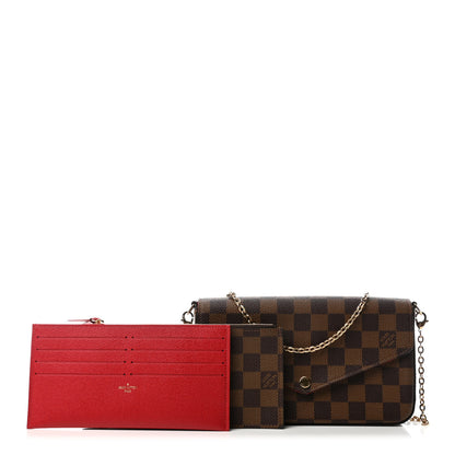 Louis Vuitton Damier Ebene Pochette Felicie Chain Wallet 1 of 4