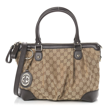 Gucci Monogram Medium Sukey Top Handle Dark Brown 1 of 9