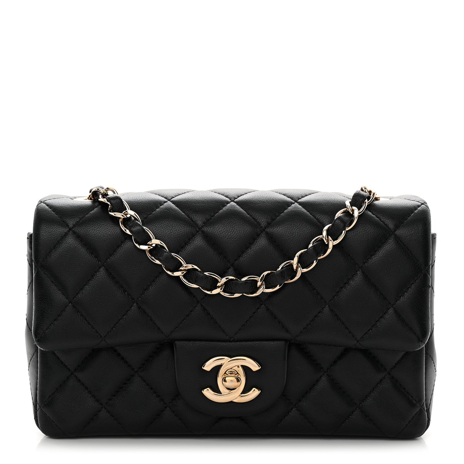 Chanel Lambskin Quilted Mini Rectangular Flap Black 1 of 10