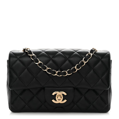 Chanel Lambskin Quilted Mini Rectangular Flap Black 1 of 10