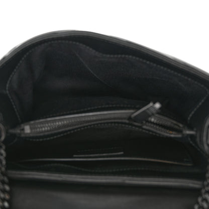 Saint Laurent Calfskin Y Quilted Monogram Monochrome Small Loulou Chain Satchel Black 5 of 10