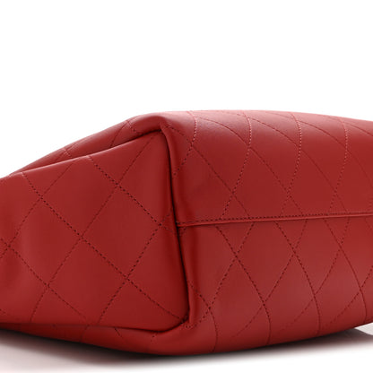 Chanel Bullskin Stitched Medium Shopping Bag  Red 9 of 10
