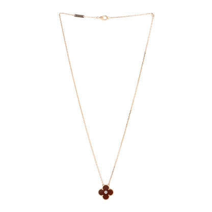 Van Cleef & Arpels 18K Rose Gold Diamond Bulls Eye Vintage Alhambra Pendant Necklace 3 of 4