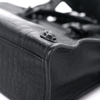 Balenciaga Matte Supple Lambskin Crocodile Embossed Classic Black Hardware S City Black 9 of 14
