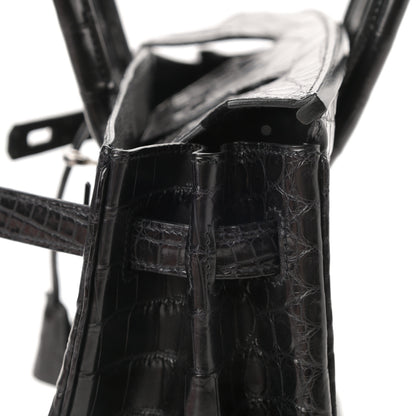 Hermes Matte Niloticus Crocodile Birkin 30 Black 11 of 43