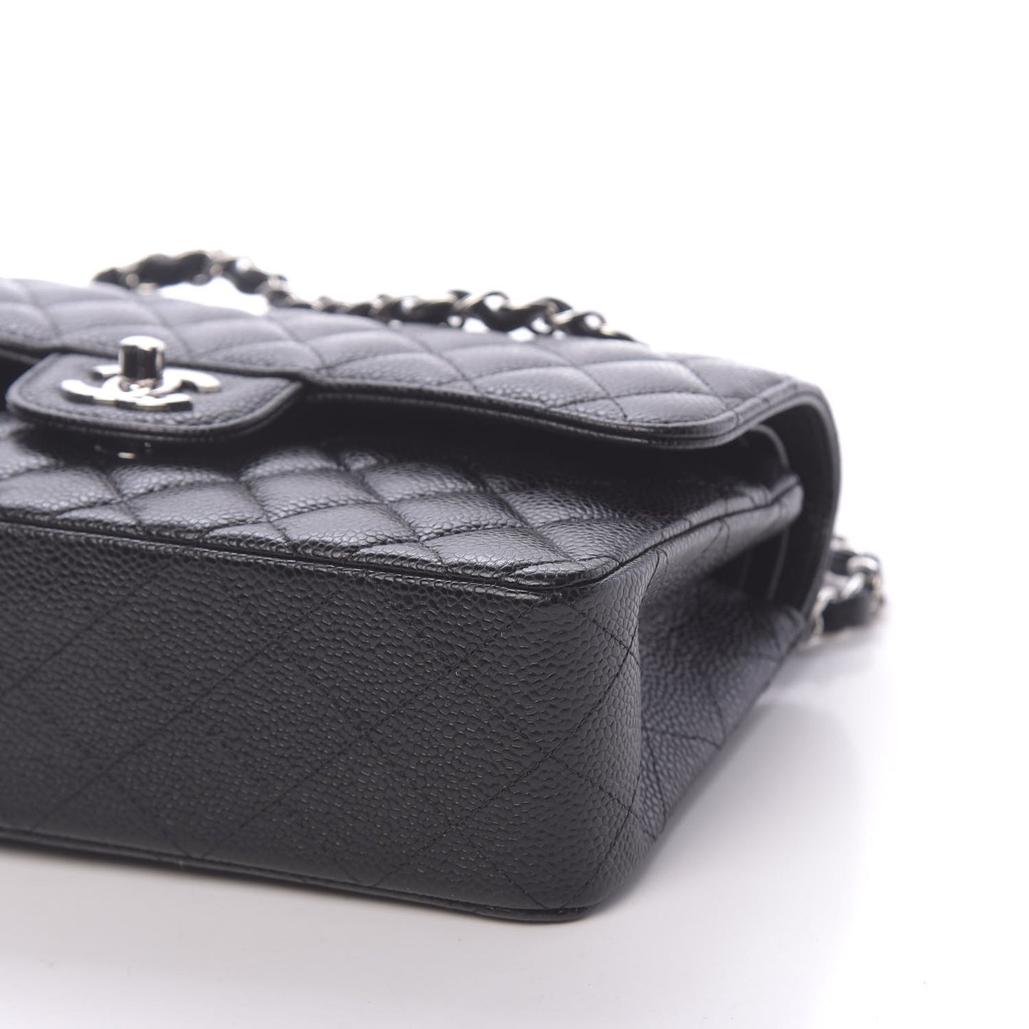 Caviar Quilted Small Double Flap Black