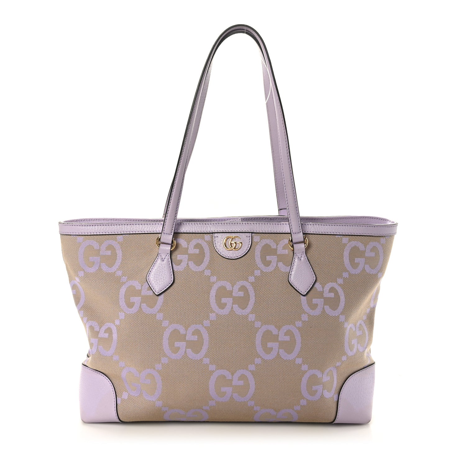 Monogram Jumbo GG Textured Dollar Calfskin Medium Ophidia Shopping Tote Beige Lapis
