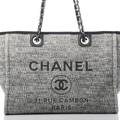 Chanel Canvas Small Deauville Tote Grey 10 of 10
