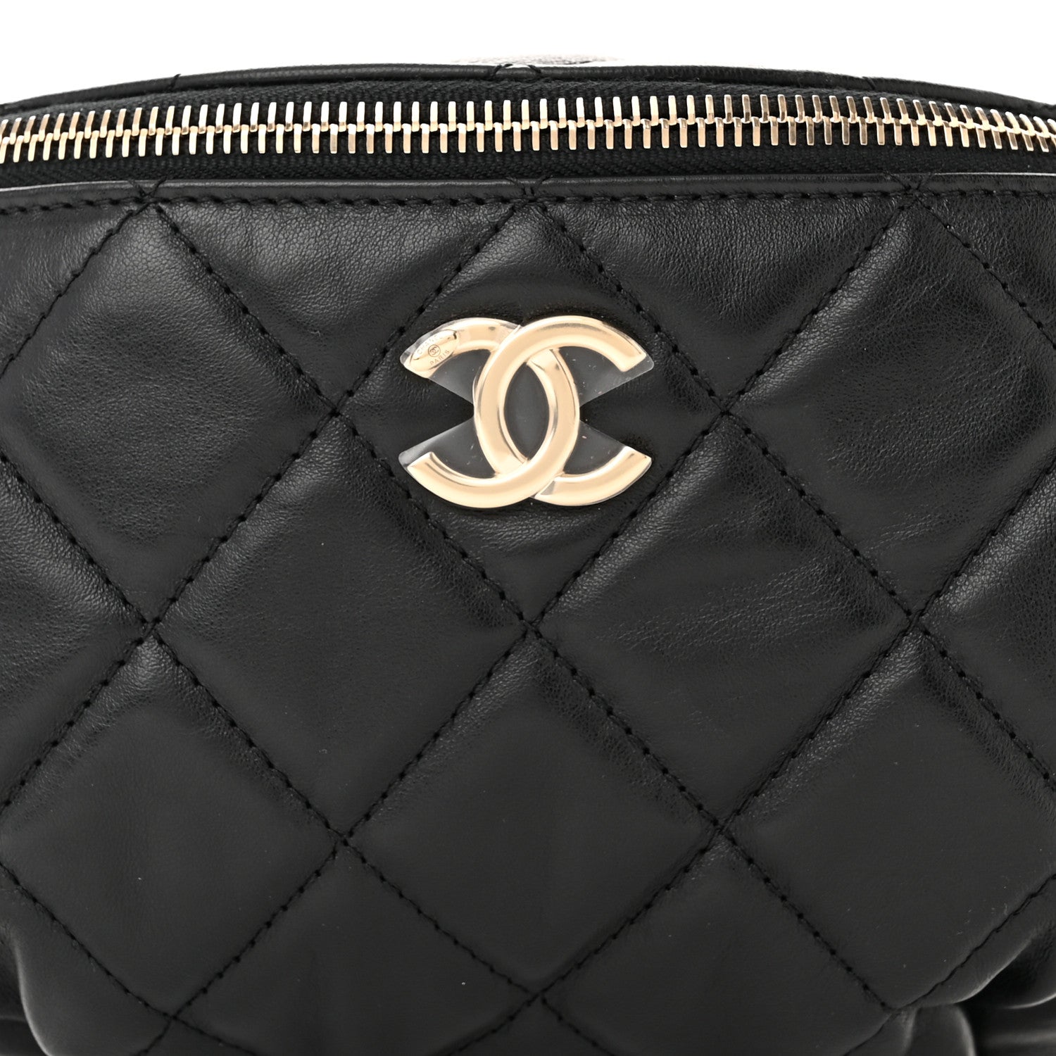 Chanel Lambskin Quilted Waist Bag Fanny Pack Black 8 of 12