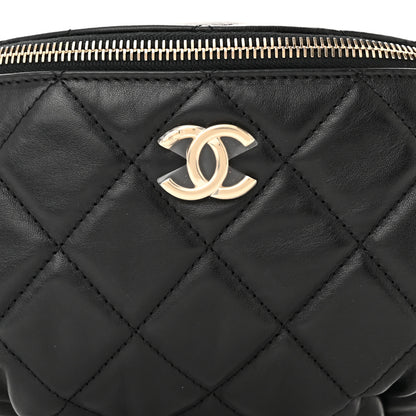 Chanel Lambskin Quilted Waist Bag Fanny Pack Black 8 of 12