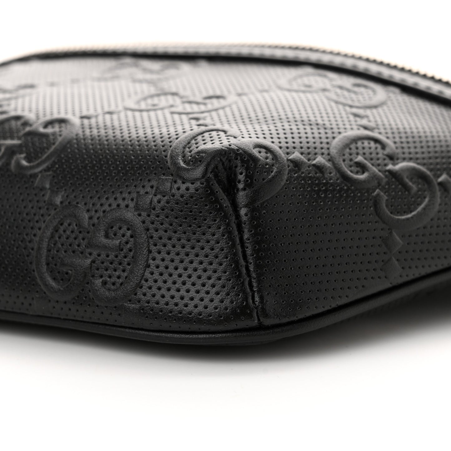 Calfskin GG Tennis Embossed Belt Bag Black
