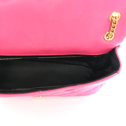 Saint Laurent Lambskin Suede Patchwork Monogram Medium Jamie Fuchsia 5 of 20