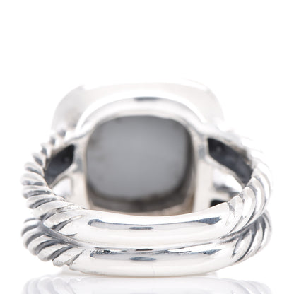 David Yurman Sterling Silver Diamond Hematite 11mm Albion Ring 50 5.5 4 of 6