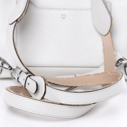 MCM Grained Calfskin Medium Milla Convertible Backpack White Flake 10 of 13