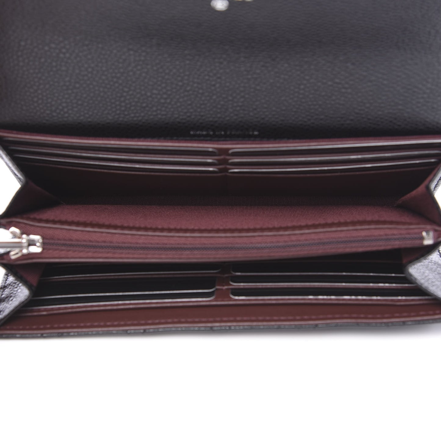 Caviar Quilted Large Gusset Flap Wallet Black
