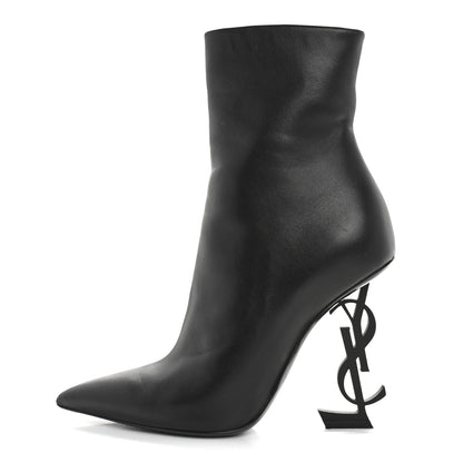 Saint Laurent Calfskin Opyum Ankle Boots 36.5 Black 1 of 9