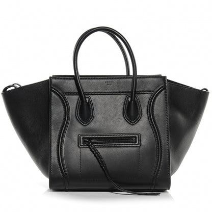 Celine Calfskin Medium Phantom Luggage Black 1 of 8