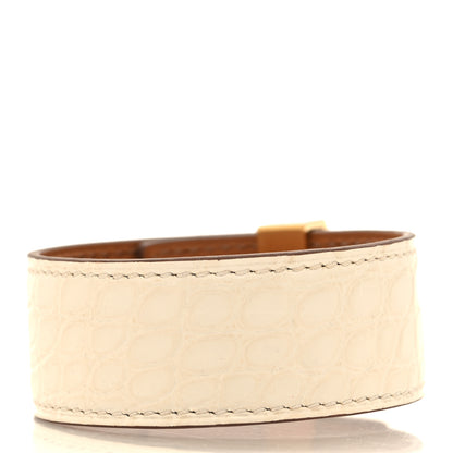 Hermes Shiny Alligator Collier de Chien CDC 24 Bracelet T3 Nata 3 of 6