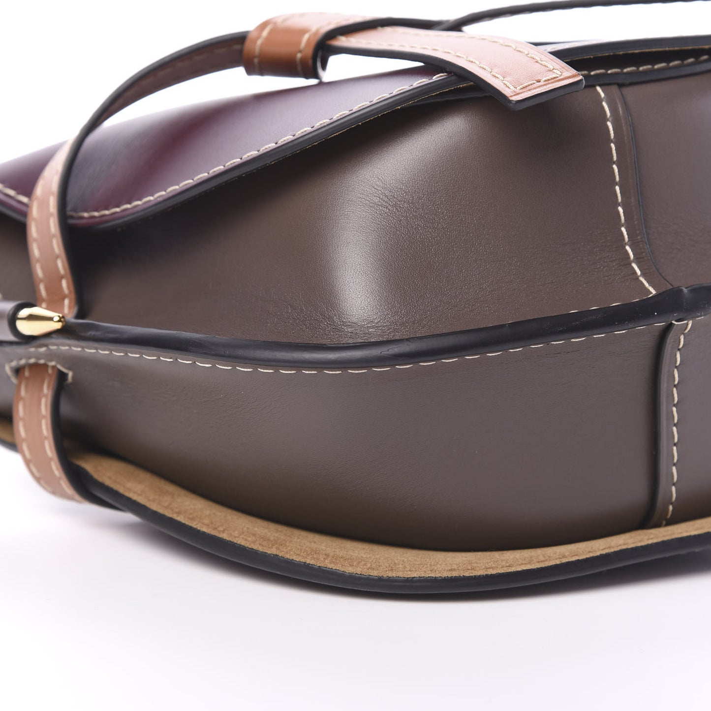 Calfskin Small Gate Crossbody Bag Oxblood Tan