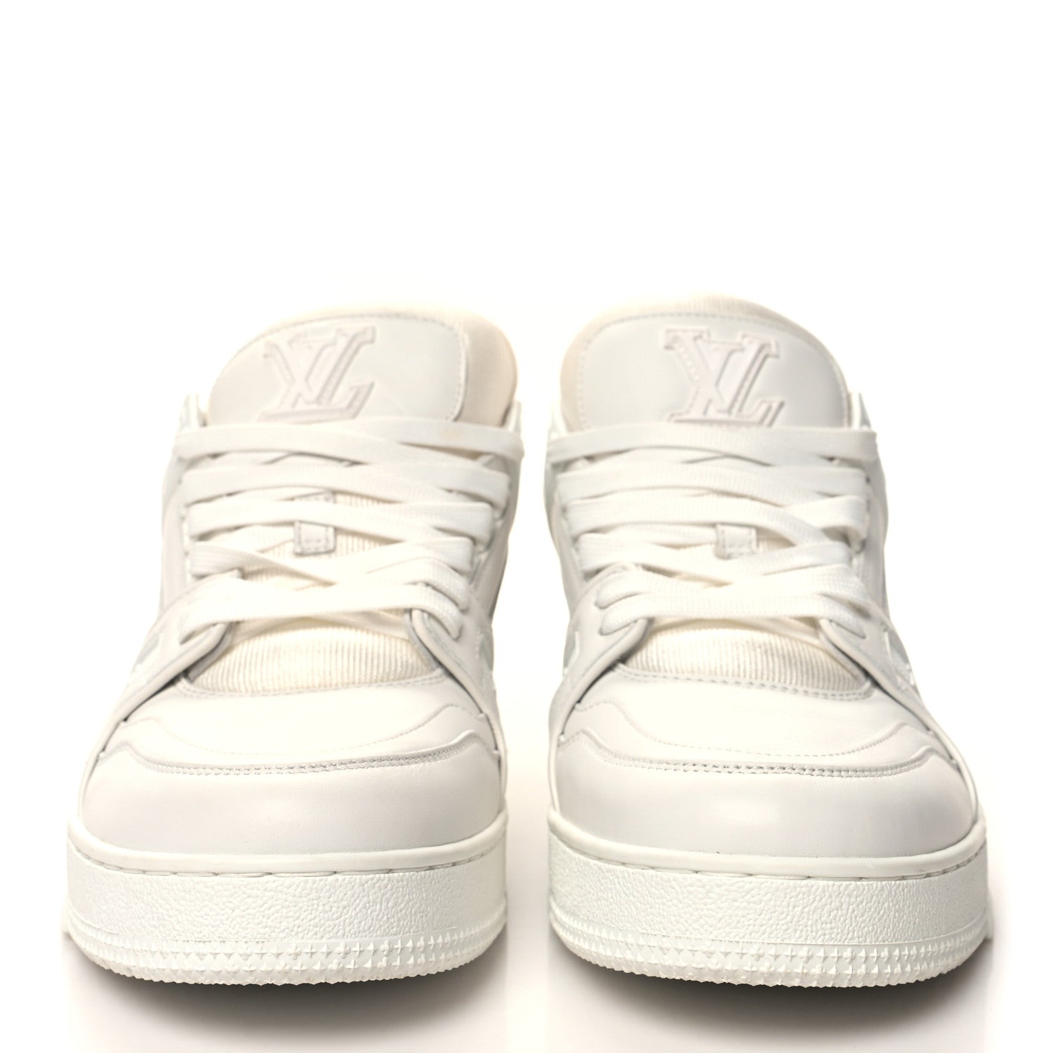 Louis Vuitton フラットシューズ 36 ホワイト Louis Vuitton Calfskin Mens LV Trainer Sneakers 9.5 White 1491175