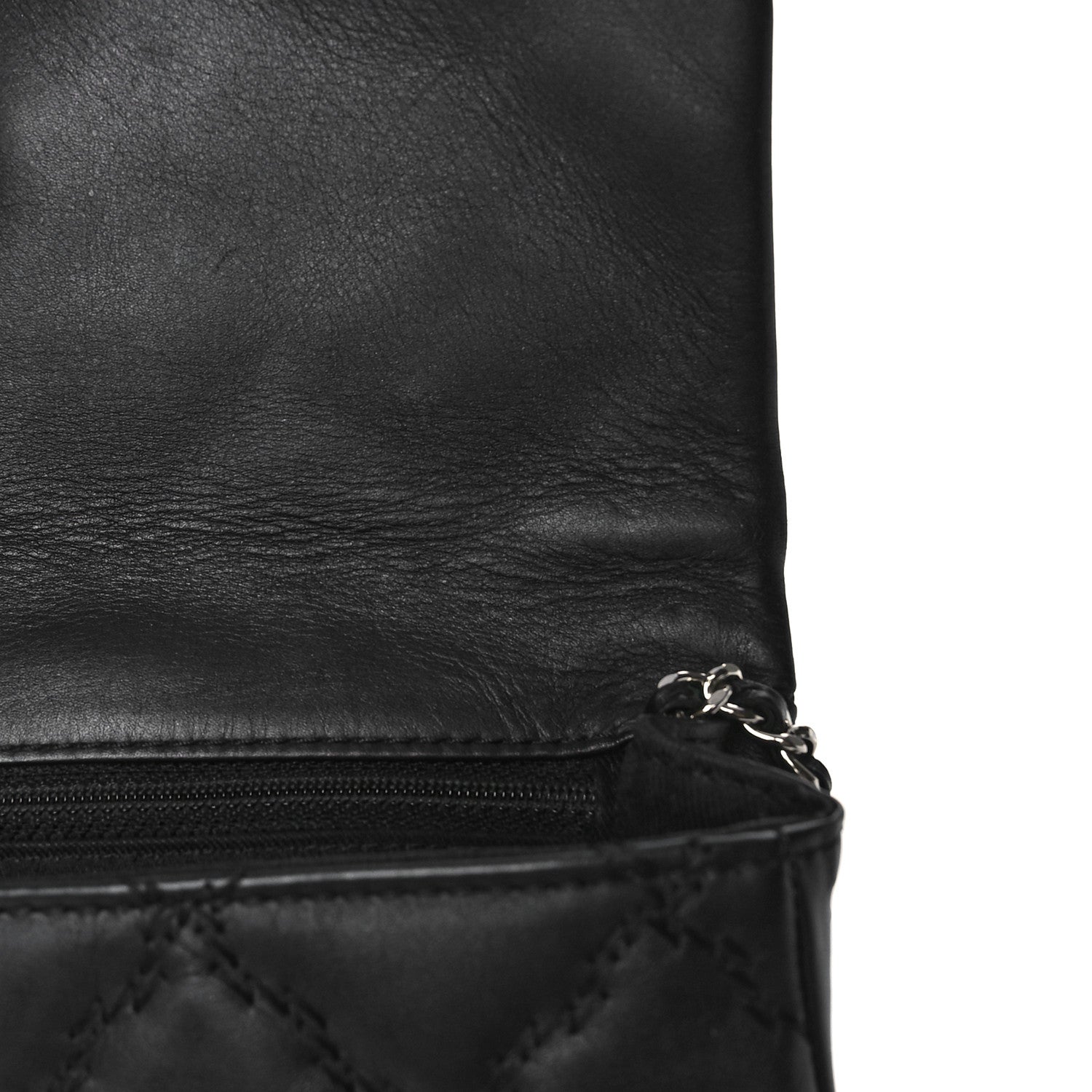Chanel Calfskin Quilted Double Stitch Hamptons Clutch with Chain Black 10 of 11