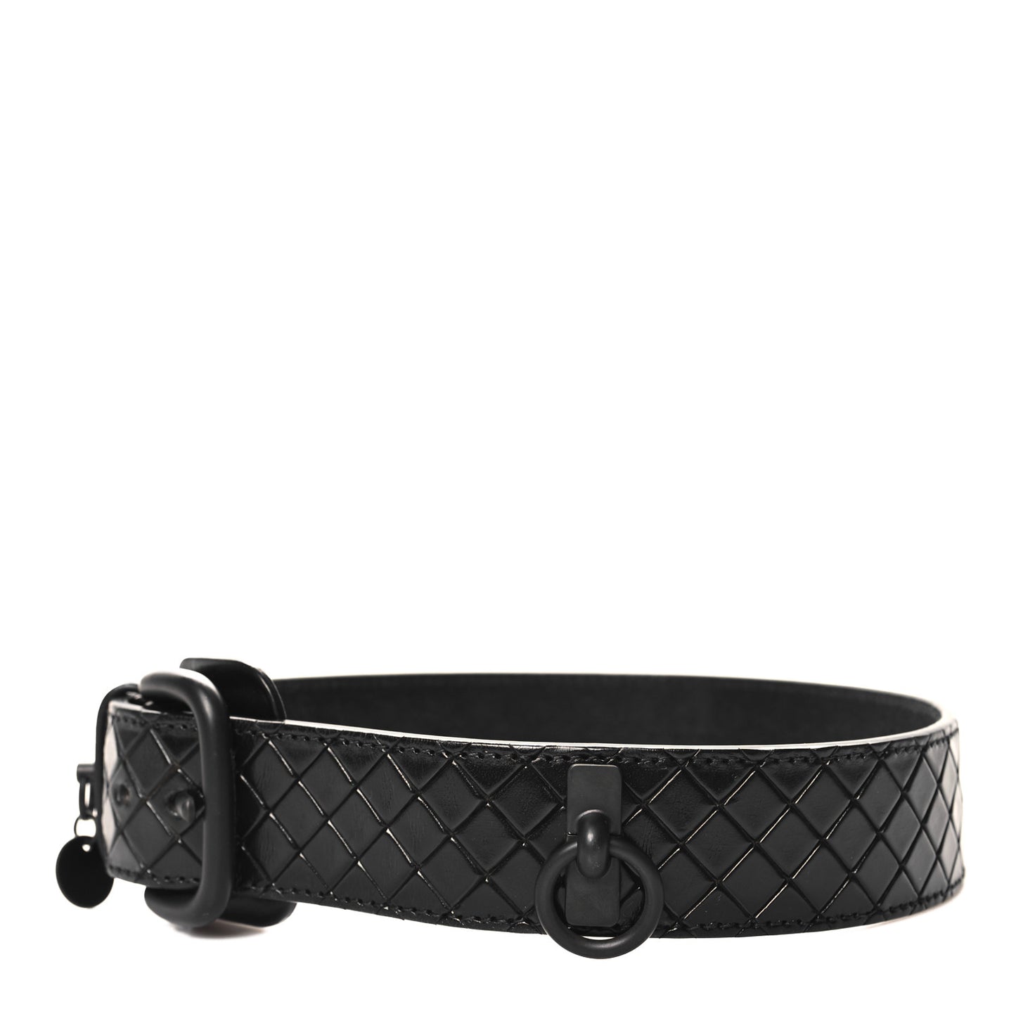 Nappa Intrecciato Dog Collar Black