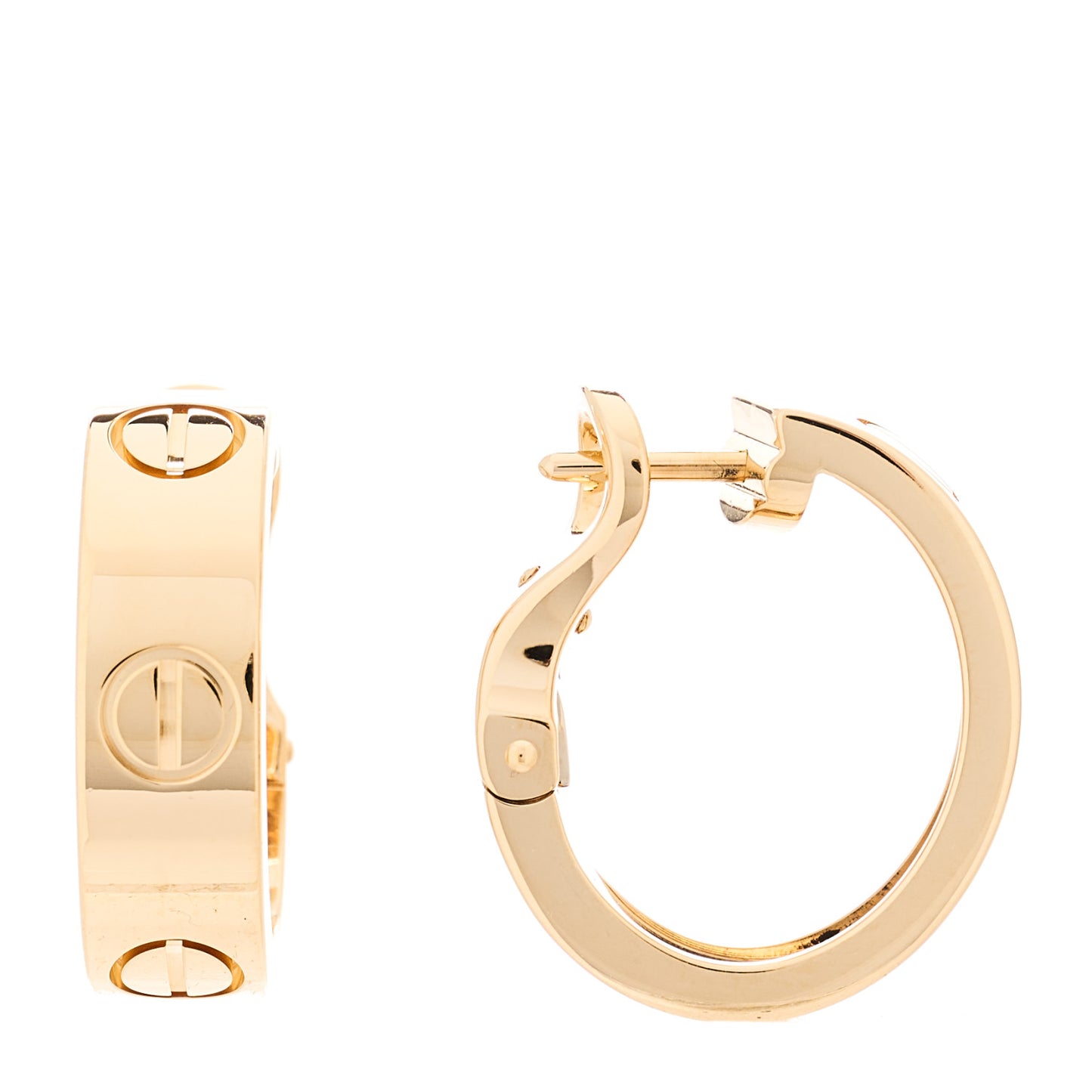 18K Yellow Gold 5.5mm LOVE French Clip Hoop Earrings