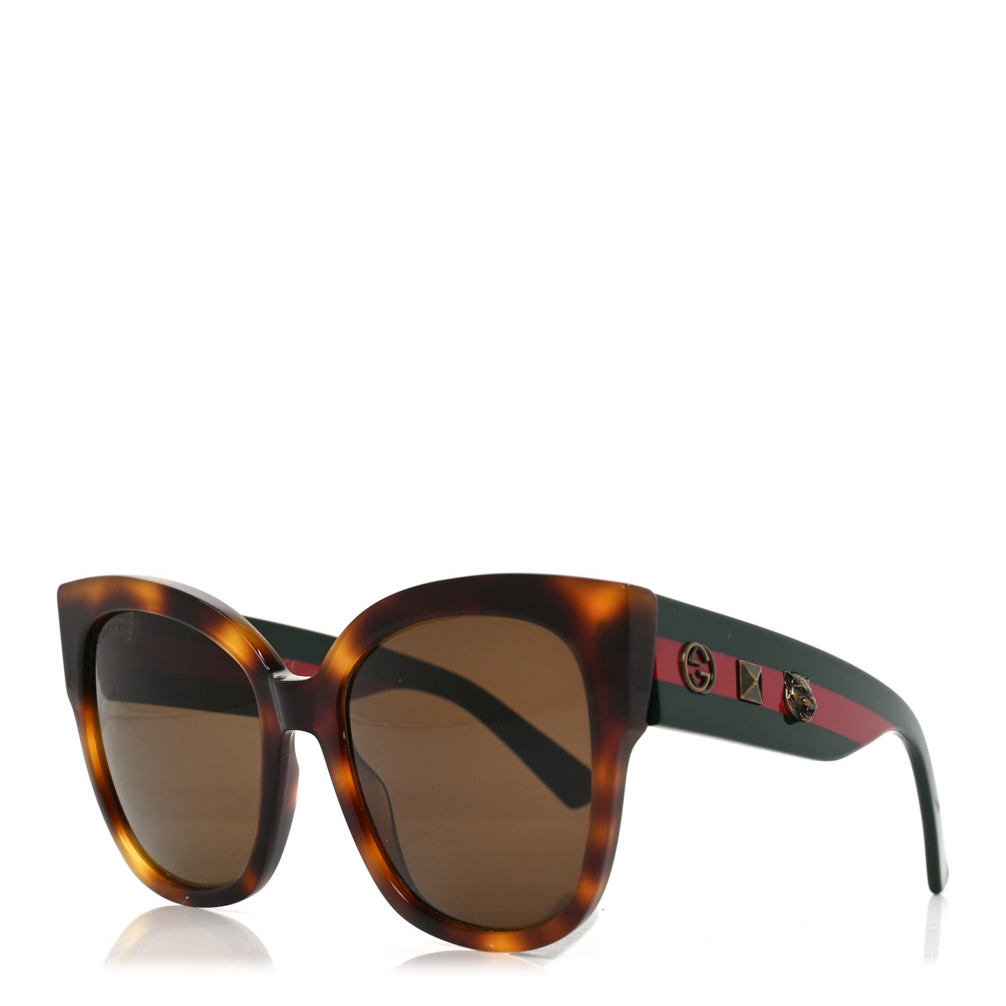 Acetate Square Frame Web Sunglasses GG0059S Tortoise