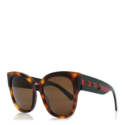 Gucci Acetate Square Frame Web Sunglasses GG0059S Tortoise 1 of 7