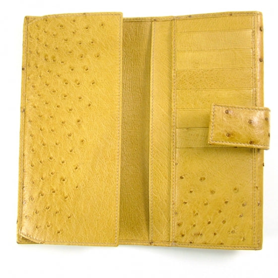 Gucci Ostrich Metal Bar Continental Wallet Tan 6 of 9