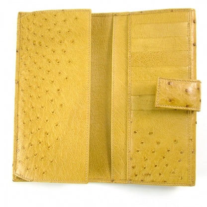 Gucci Ostrich Metal Bar Continental Wallet Tan 6 of 9