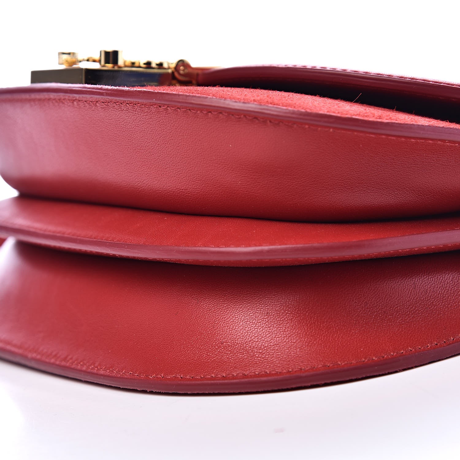 MCM Suede Calfskin Trisha Small Shoulder Bag Red 8 of 9