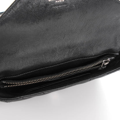 Saint Laurent Sheepskin Matelasse Chevron Monogram College Chain Wallet Black 5 of 7