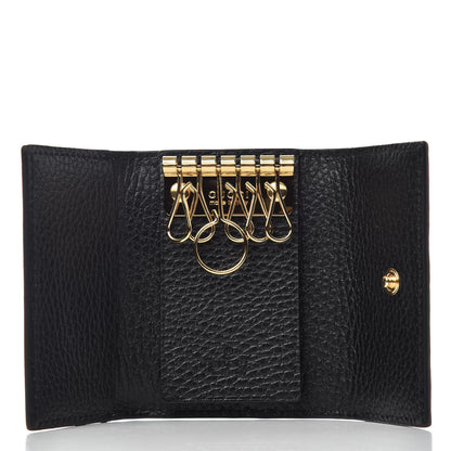 Gucci Dollar Calfskin GG Supreme Monogram GG Marmont 6 Key Holder Case Black Beige Ebony 5 of 6