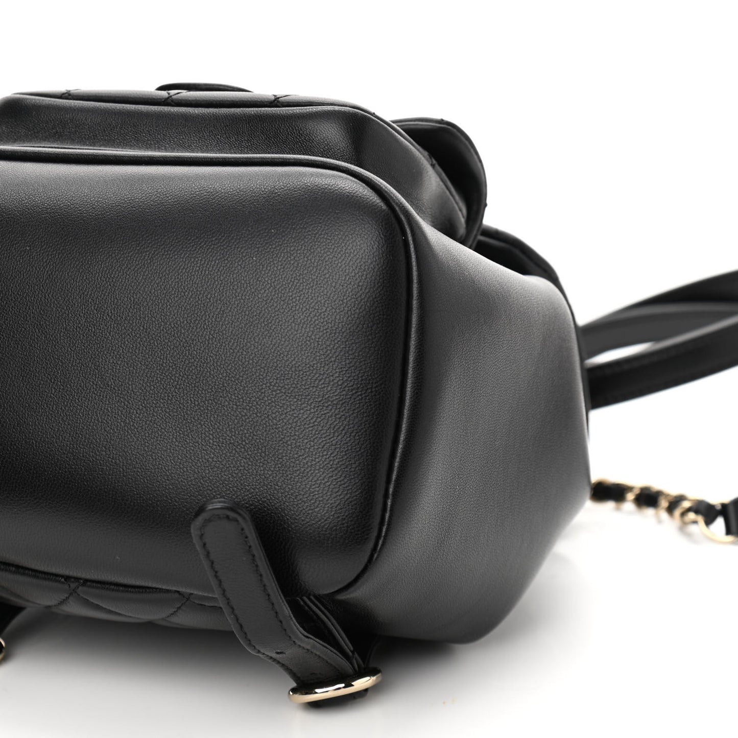 Lambskin Quilted Small Duma Drawstring Backpack Black