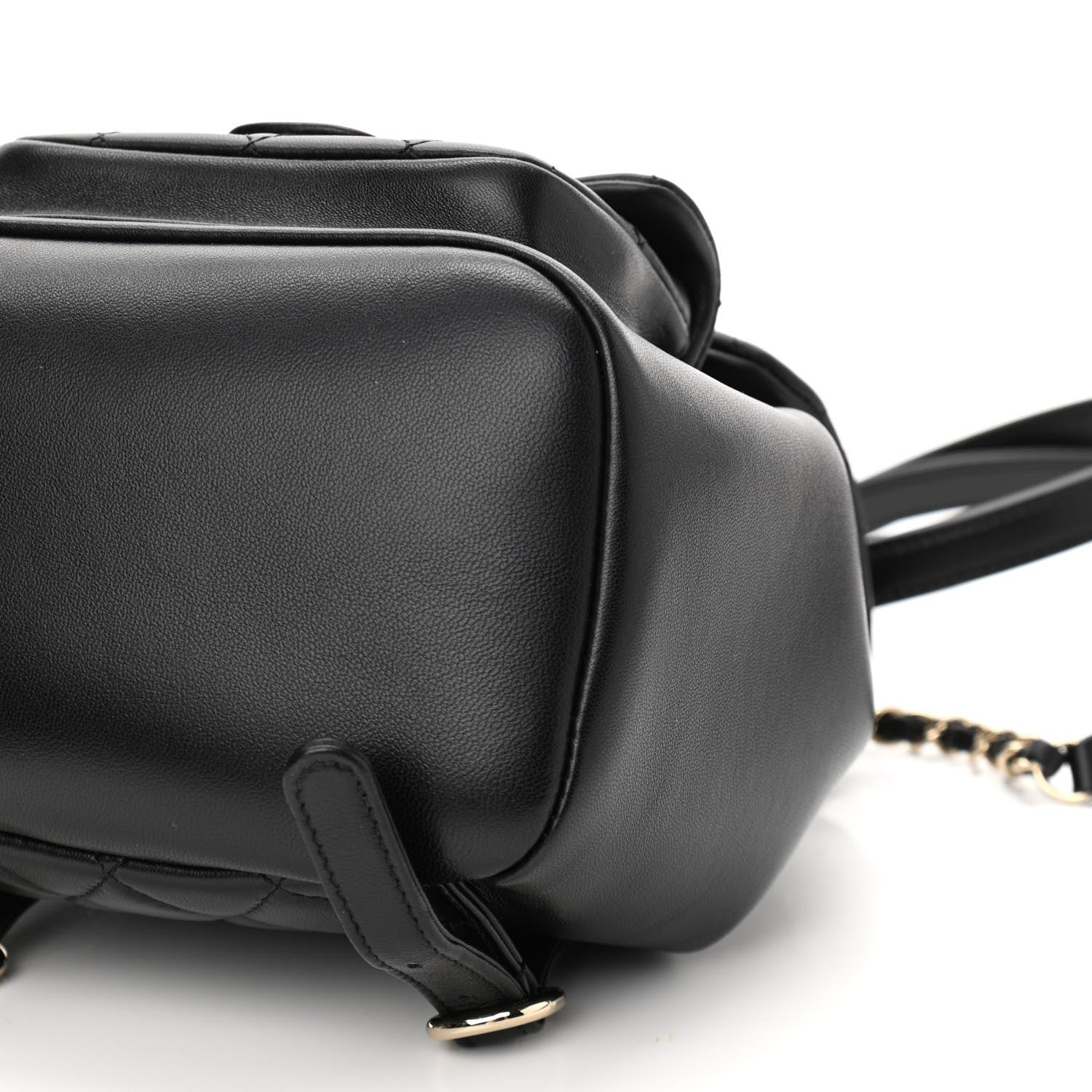Chanel Lambskin Quilted Small Duma Drawstring Backpack Black 9 of 9