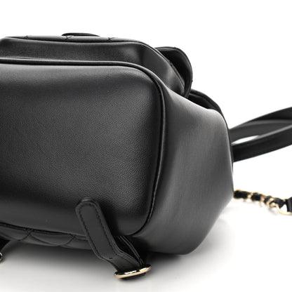 Chanel Lambskin Quilted Small Duma Drawstring Backpack Black 9 of 9