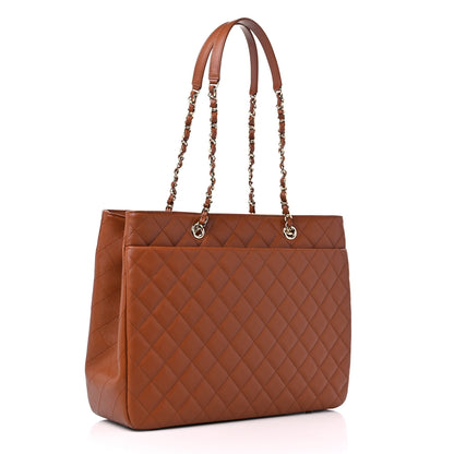Chanel Caviar Quilted Large CC Shopping Tote Brown 3 of 9