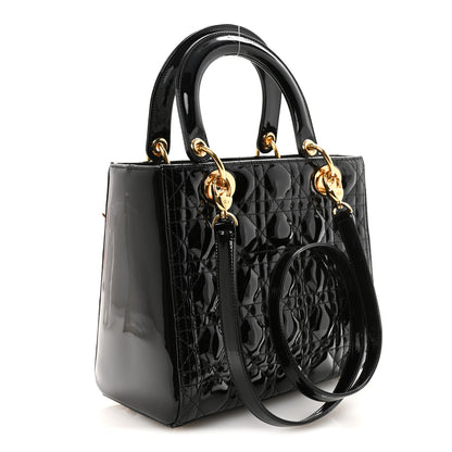 Christian Dior Patent Cannage Medium Lady Dior Black 3 of 9