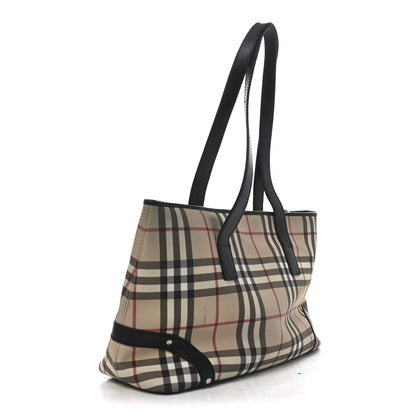 Burberry Vintage Check Studded Tote Black 3 of 10