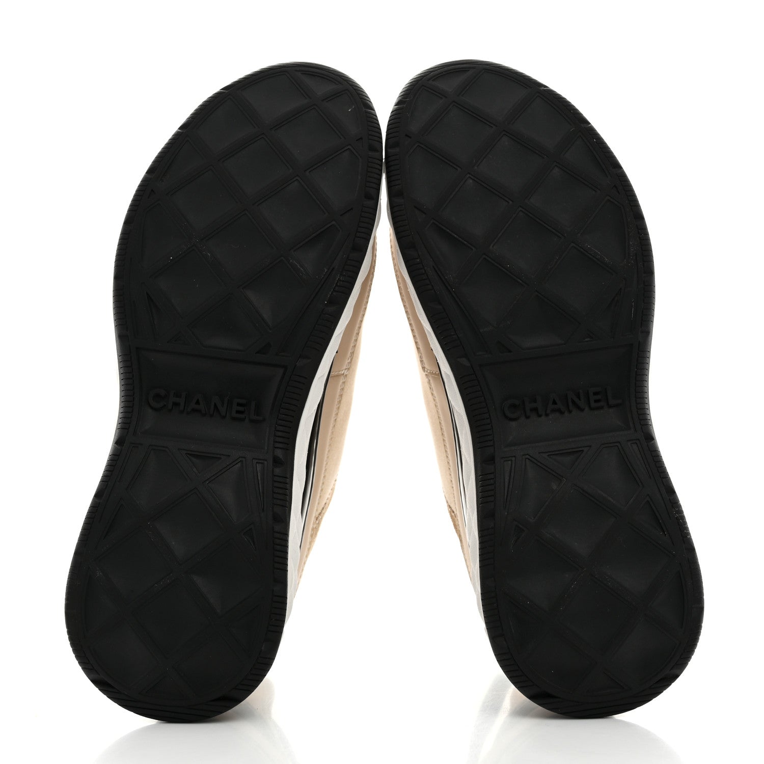 Chanel Velvet Calfskin Mixed Fibers CC Sneakers 37 Ivory Black 5 of 8