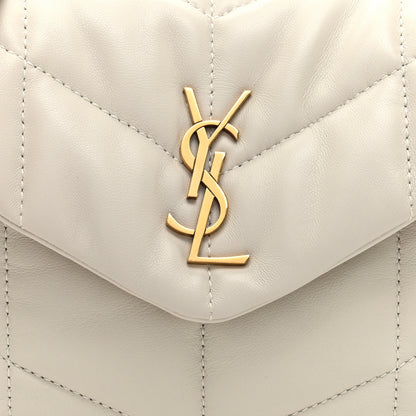 Saint Laurent Lambskin Quilted Toy Loulou Puffer Monogram Chain Satchel Crema Soft 7 of 9