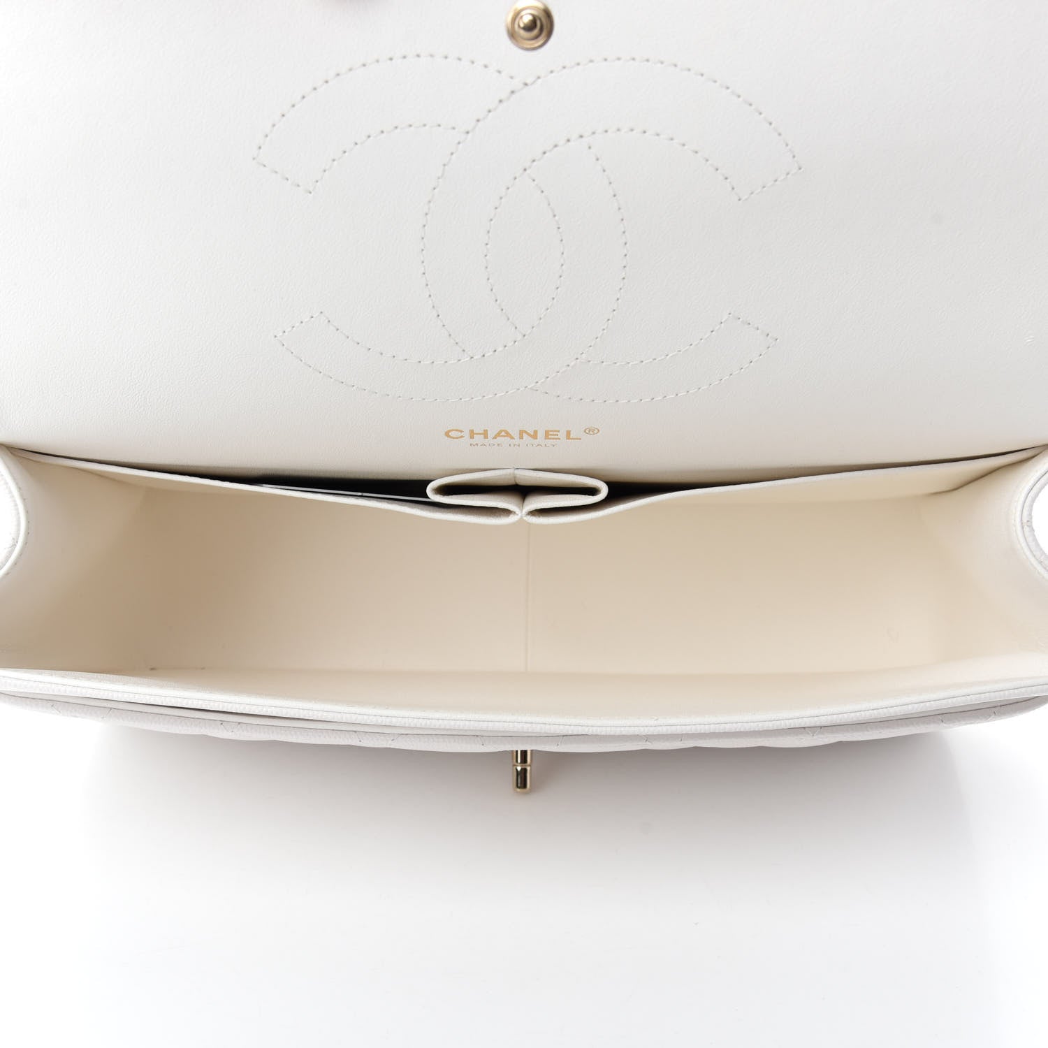 Chanel Caviar Quilted Jumbo Double Flap White 5 of 11