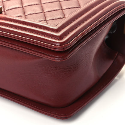 Chanel Lambskin Quilted Medium Boy Flap Burgundy 10 of 12