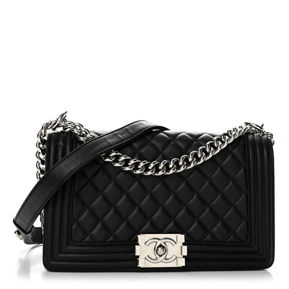 Chanel Calfskin Quilted Medium Boy Flap Black 1 of 14