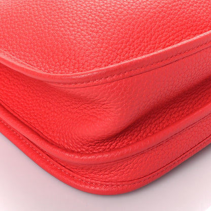 Hermes Taurillon Clemence Evelyne III PM Rouge Pivoine 9 of 10