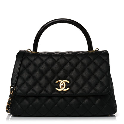 Chanel Caviar Lizard Quilted Small Coco Handle Flap Black 1 of 10