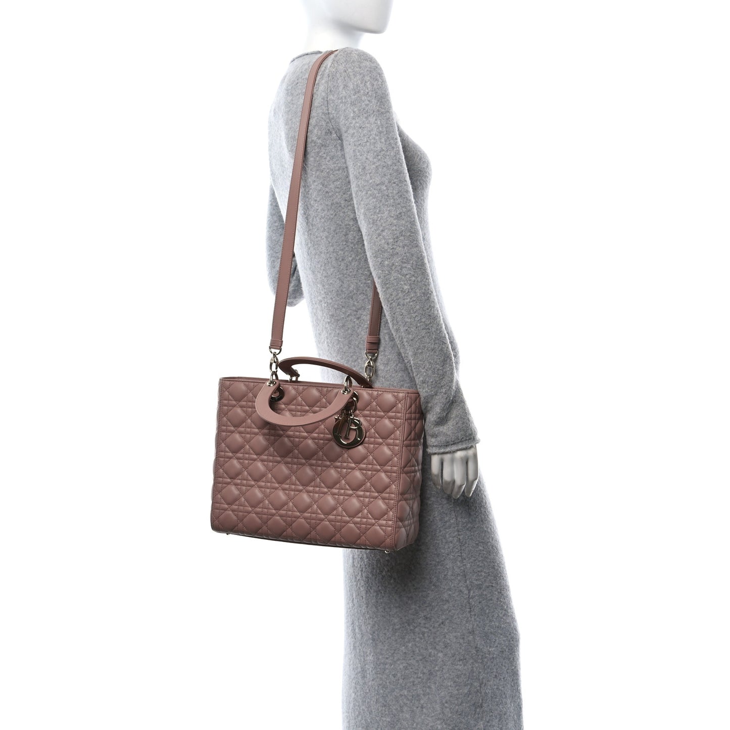 Lambskin Cannage Large Lady Dior Fard