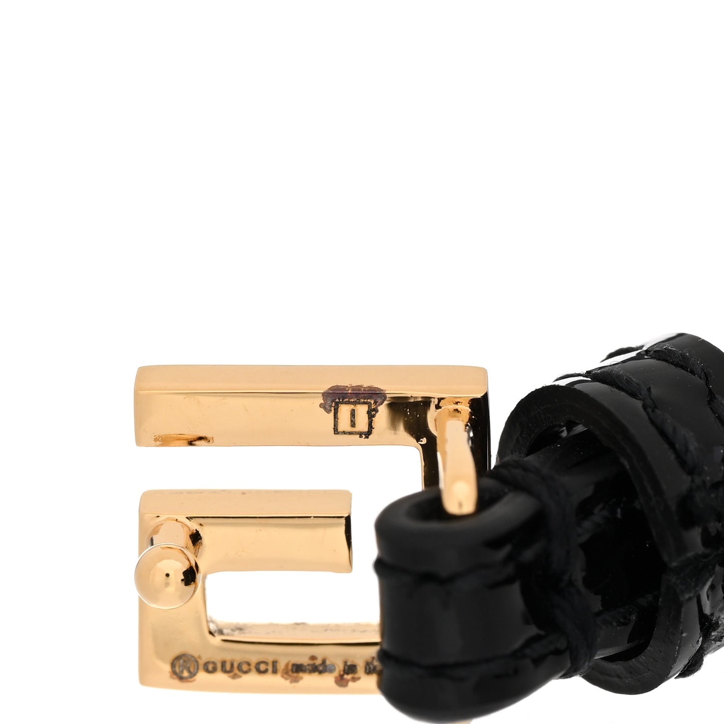 Patent Leather G Buckle Bracelet Black