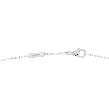 Van Cleef & Arpels 18K White Rose Gold Diamond Guilloche Vintage Alhambra Pendant Necklace 5 of 6